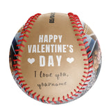 Happy Valentine's Day Personalized Anniversary Name Date Photo Old Gold Baseballs