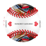 Our First Valentine's Day Personalized Anniversary Name Date Photo White Baseballs