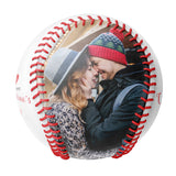 Our First Valentine's Day Personalized Anniversary Name Date Photo White Baseballs