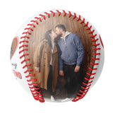 I love My Girlfriend Personalized Anniversary Name Date Photo White Baseballs