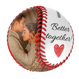 Better Together Personalized Anniversary Name Date Photo White Baseballs