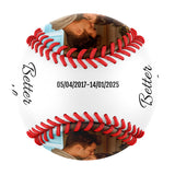 Better Together Personalized Anniversary Name Date Photo White Baseballs