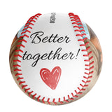 Better Together Personalized Anniversary Name Date Photo White Baseballs