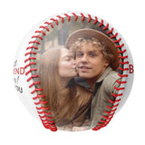 Best Boyfriend Ever Personalized Anniversary Name Date Photo White Baseballs