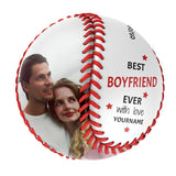 Best Boyfriend Ever Personalized Anniversary Name Date Photo White Baseballs