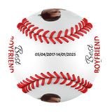 Best Boyfriend Ever Personalized Anniversary Name Date Photo White Baseballs