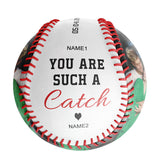 You Are Such A Catch Personalized Anniversary Name Date Photo White Baseballs