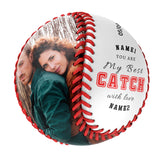 You Are Best Catch With Love Personalized Anniversary Name Date Photo White Baseballs