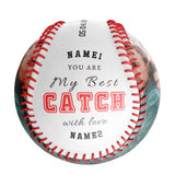 You Are Best Catch With Love Personalized Anniversary Name Date Photo White Baseballs