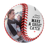 Make A Great Catch With Love Personalized Anniversary Name Date Photo White Baseballs