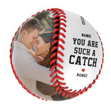 You Are Such A Catch Personalized Anniversary Name Date Photo White Baseballs