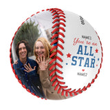 You Are An All Star Personalized Anniversary Name Date Photo White Baseballs