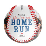 You Are An Home Run Personalized Anniversary Name Date Photo White Baseballs