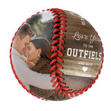 Love You To The Outfiels And Back Personalized Anniversary Name Date Photo Baseballs