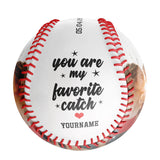 You Are My Favorite Catch Personalized Anniversary Name Date Photo White Baseballs