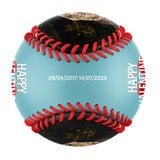 Happy Valentine's Day Personalized Anniversary Name Date Photo Blue Baseballs