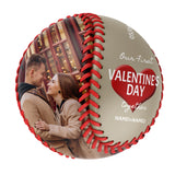 Our First Valentine's Day Together Personalized Anniversary Name Date Photo Khaki Baseballs