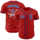 Custom Red Royal-White Authentic Baseball Jersey