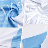 Custom Royal White-Black Sublimation Fade Fashion Soccer Uniform Jersey