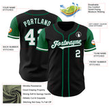 Custom Black White-Kelly Green Authentic Two Tone Baseball Jersey