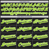 Custom Black Neon Green-White Authentic Two Tone Baseball Jersey