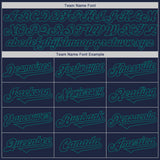 Custom Navy Teal Authentic Two Tone Baseball Jersey