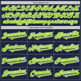 Custom Navy Neon Green-White Authentic Two Tone Baseball Jersey