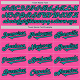 Custom Pink Teal-Black Authentic Two Tone Baseball Jersey