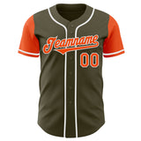 Custom Olive Orange-White Authentic Two Tone Salute To Service Baseball Jersey