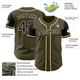 Custom Olive Black-Cream Authentic Two Tone Salute To Service Baseball Jersey