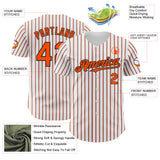 Custom White (Black Orange Pinstripe) Orange-Black Authentic Baseball Jersey