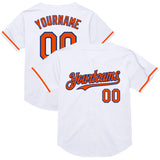 Custom White Orange-Royal Mesh Authentic Throwback Baseball Jersey