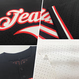 Custom White Medium Pink-Black Mesh Authentic Throwback Baseball Jersey