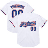 Custom White Royal-Red Mesh Authentic Throwback Baseball Jersey