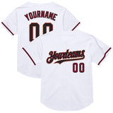 Custom White Black Crimson-Cream Mesh Authentic Throwback Baseball Jersey