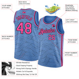 Custom Light Blue Pink-Black Authentic City Edition Basketball Jersey