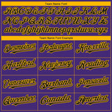 Custom Purple Black-Gold 3D Los Angeles City Edition Fade Fasion Authentic Baseball Jersey