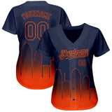 Custom Navy Orange 3D Houston City Edition Fade Fasion Authentic Baseball Jersey