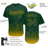 Custom Green Gold 3D Oakland City Edition Fade Fasion Authentic Baseball Jersey