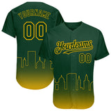 Custom Green Gold 3D Oakland City Edition Fade Fasion Authentic Baseball Jersey