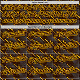 Custom Brown Gold 3D Pattern Design Slant Lines Authentic Baseball Jersey