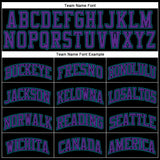 Custom Black Teal Pinstripe Purple-Teal Authentic Basketball Jersey