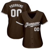 Custom Brown White-Gray Authentic Baseball Jersey