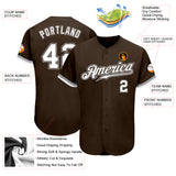 Custom Brown White-Gray Authentic Baseball Jersey