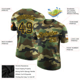 Custom Camo Black-Gold Performance Salute To Service T-Shirt