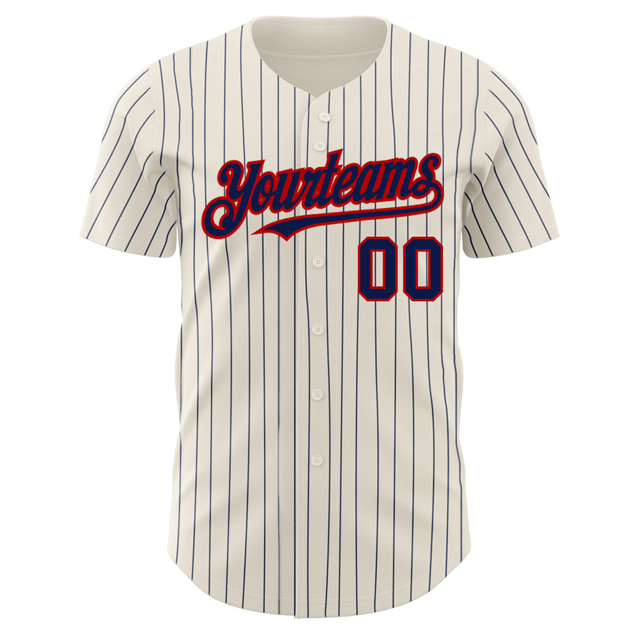 Custom Cream Pinstripe Baseball Jerseys - Make Authentic Team Cream ...