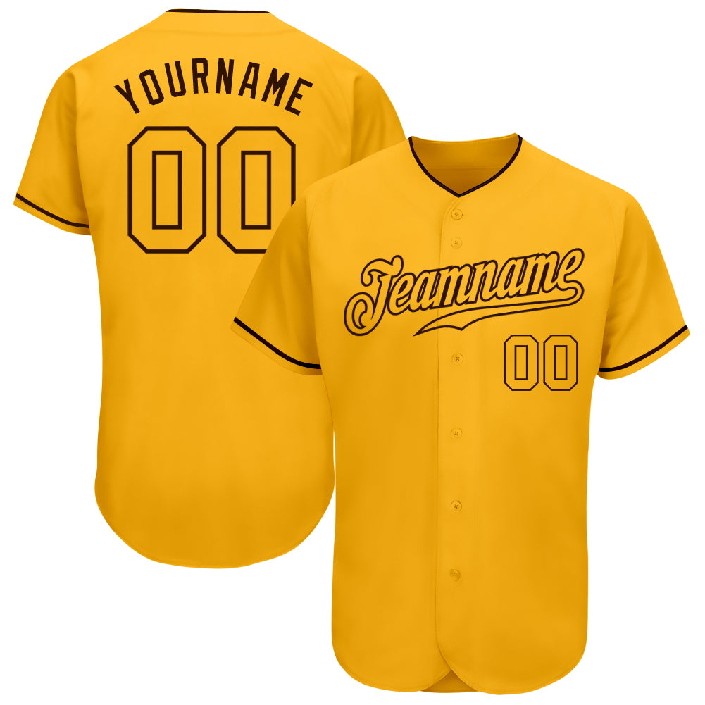 Custom Gold Gold-Brown Authentic Baseball Jersey Clearance – FanCustom