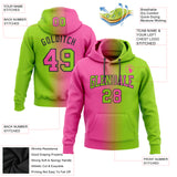 Custom Stitched Neon Green Pink-Black Gradient Fashion Sports Pullover Sweatshirt Hoodie