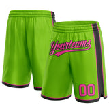 Custom Neon Green Pink-Black Authentic Basketball Shorts