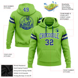 Custom Stitched Neon Green Royal-White Football Pullover Sweatshirt Hoodie